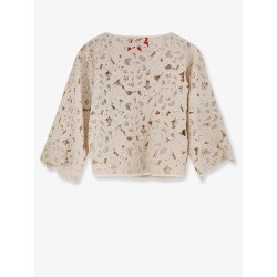 Cotton sweater with embroidery