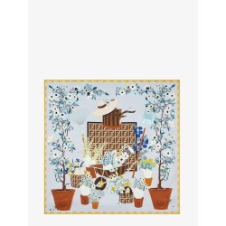 Silk scarf with Gardening print