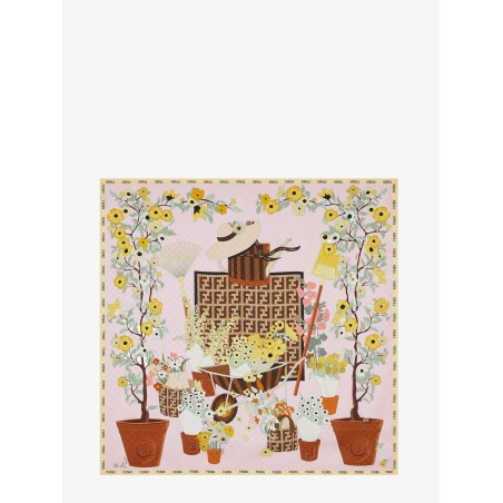 Silk scarf with Gardening print