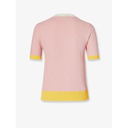 Cotton and silk sweater with all-over FF motif