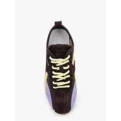 Leather and suede sneakers