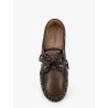 Used-effect leather loafers