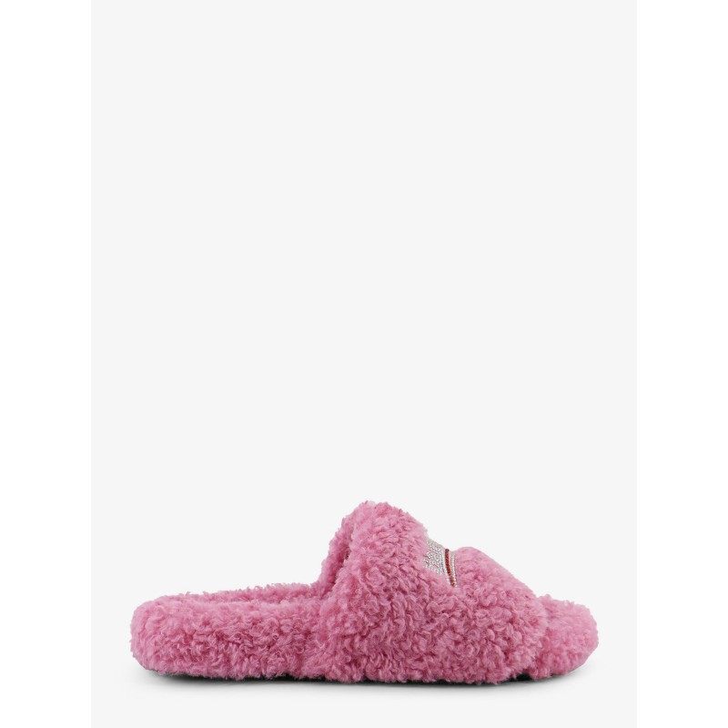 Furry synthetic fur sandals