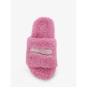 Furry synthetic fur sandals