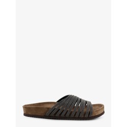 Leather sandals with Monili details