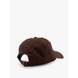 Denim hat with embroidery on the front