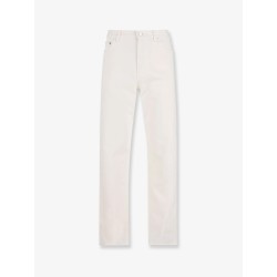 Denim trousers with metal Horsebit detail on the back