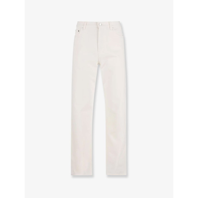 Denim trousers with metal Horsebit detail on the back