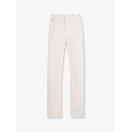 Denim trousers with metal Horsebit detail on the back