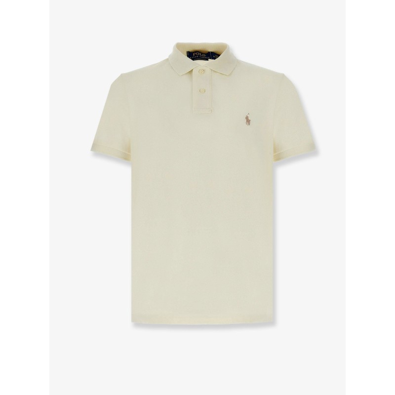 Cotton polo shirt with embroidered logo on the front
