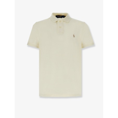 Cotton polo shirt with embroidered logo on the front