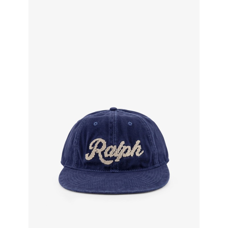 Denim hat with logo on the front