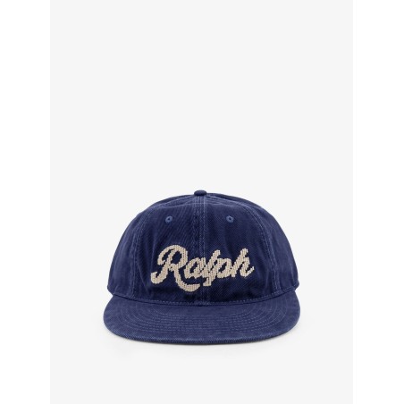 Denim hat with logo on the front