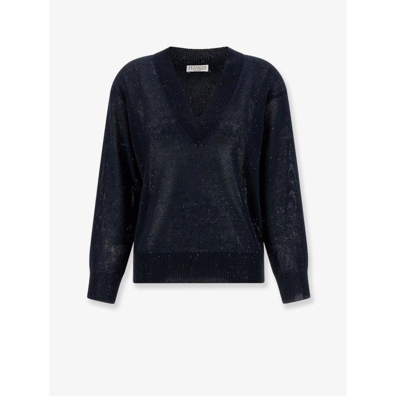 Dazzling linen and cotton blend sweater