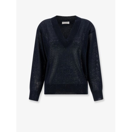 Dazzling linen and cotton blend sweater