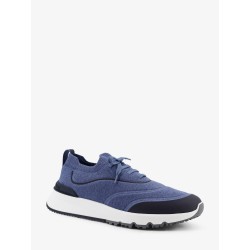 Fabric sneakers with embossed logo on the back