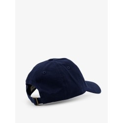 Denim hat with embroidery on the front