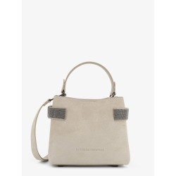 Suede shoulder bag with Monili detail