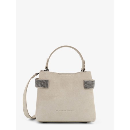 Suede shoulder bag with Monili detail