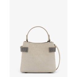 Suede shoulder bag with Monili detail
