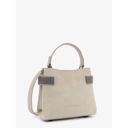 Suede shoulder bag with Monili detail