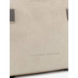 Suede shoulder bag with Monili detail