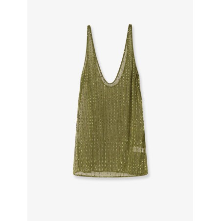 Crystal short dress with all-over rhinestones