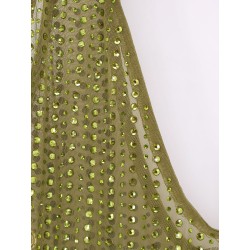 Crystal short dress with all-over rhinestones