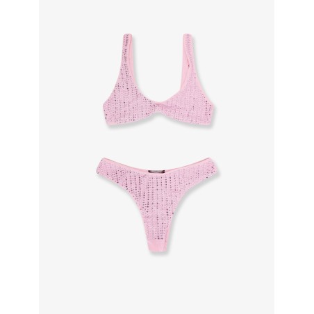 Bikini in nylon con strass all-over