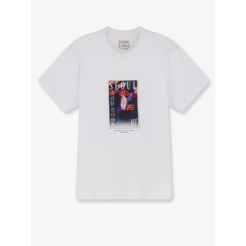 Cotton T-shirt with Walk in Seoul print on the front