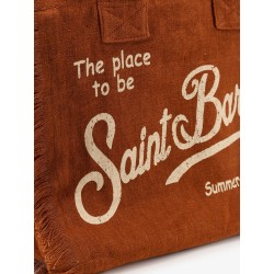 Vanity linen shoulder bag