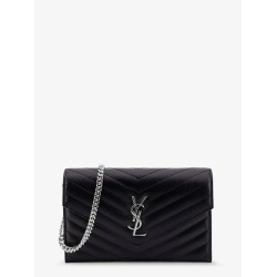 Envelope leather wallet crossbody bag with chain shoulder strap