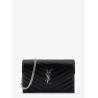 Envelope leather wallet crossbody bag with chain shoulder strap