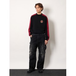 Cargo black denim trousers