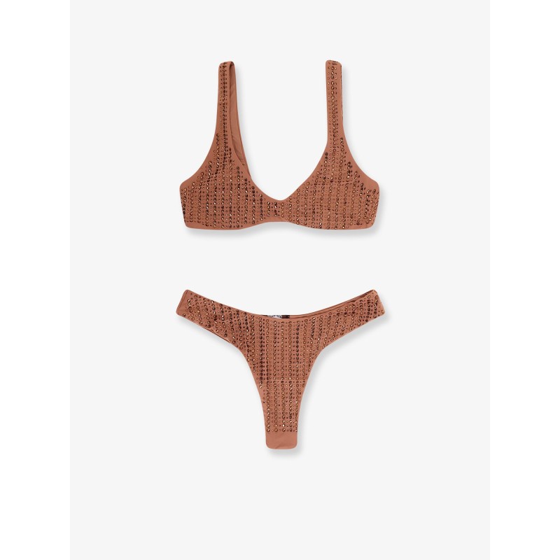 Nylon bikini with all-over rhinestones