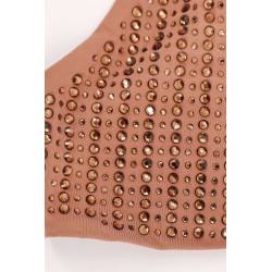 Nylon bikini with all-over rhinestones