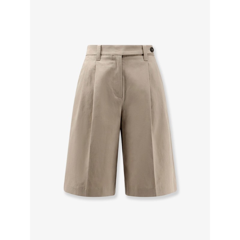 Cotton and linen shorts