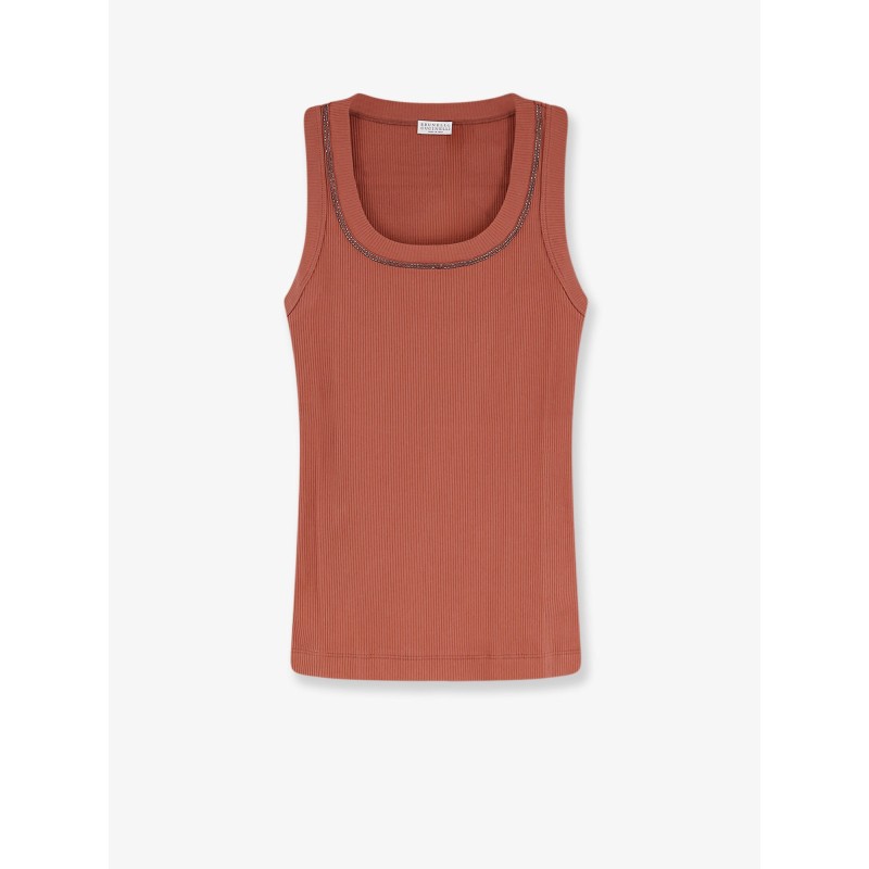 Cotton tank top with Shiny Trim profile