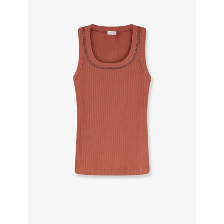 Cotton tank top with Shiny Trim profile