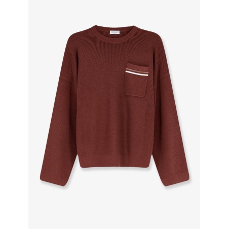 Cotton sweater with front Monili detail