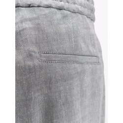 Linen and virgin wool trousers