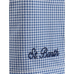 Nylon swim shorts with micro pattern