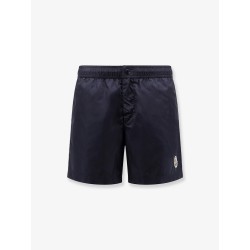 Nylon swim trunks with logo patch on the bottom