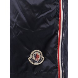 Nylon swim trunks with logo patch on the bottom