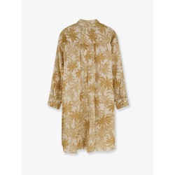 Long Panama cotton shirt with printed pattern