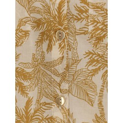 Long Panama cotton shirt with printed pattern