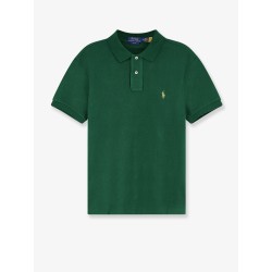 Cotton polo with front logo embroidery