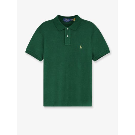 Cotton polo with front logo embroidery