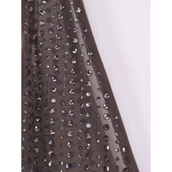 Crystal short dress with all-over rhinestone detail