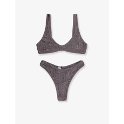 Nylon bikini with all-over rhinestones